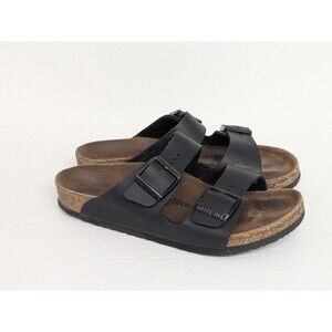 Kid’s Birkenstock Arizona Black Leather Sandals - US Size 3/EU Size 34